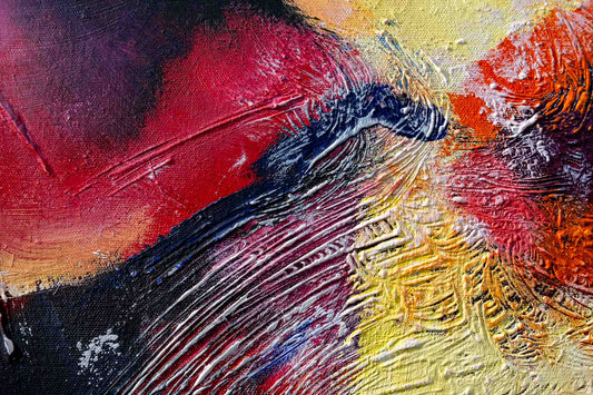 Detail photograph of texture from an abstract painting called 'Chasing The Rapids'