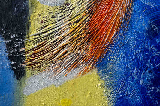 Detail photograph of texture from an abstract painting called 'Chasing The Rapids'
